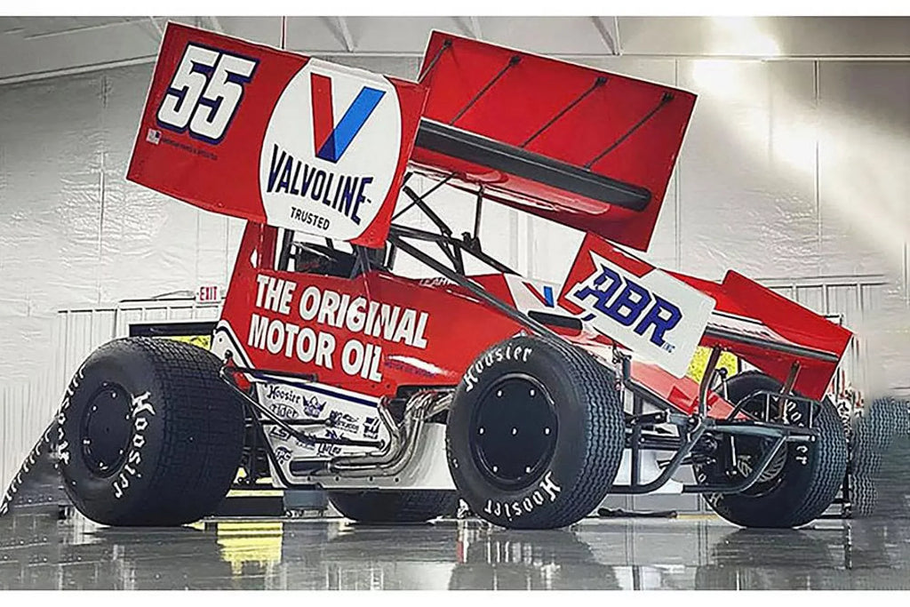 Leary "Valvoline" - Acme A1809515 - 1/18 scale Diecast Car. 2021 Winged Sprint Car, #55 C.J