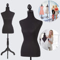 NiamVelo Female Mannequin Torso Dress Form 60-67 Inch Height Adjustable Body Model with Tripod Wooden Base, Black