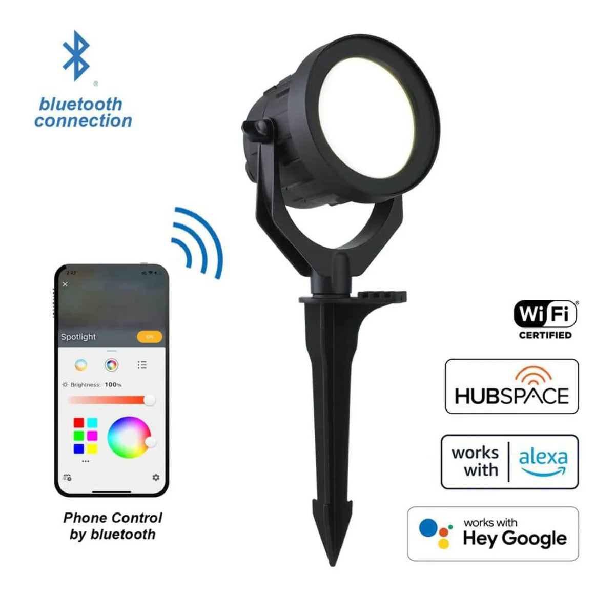 Hampton Bay Low Voltage Black LED Landscape Flood Light Powered by Hubspace