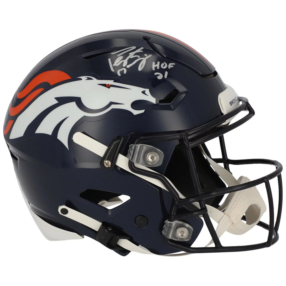 Peyton Manning Denver Broncos Autographed Riddell Speed Flex Authentic Helmet with "HOF 21" Inscription