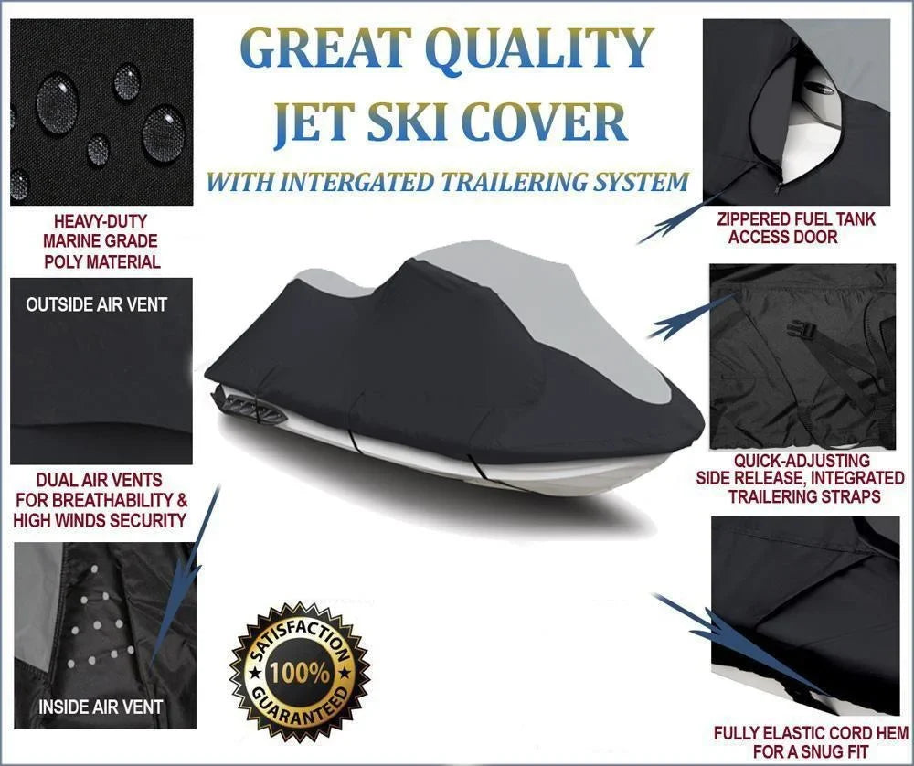 SUPER HEAVY-DUTY TOP OF THE LINE JETSKI shield suitable for YAMAHA JET SKI XL 700 PWC protector 1999-2004 Black/Grey