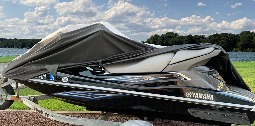 SUPER HEAVY-DUTY TOP OF THE LINE JETSKI shield suitable for YAMAHA JET SKI XL 700 PWC protector 1999-2004 Black/Grey