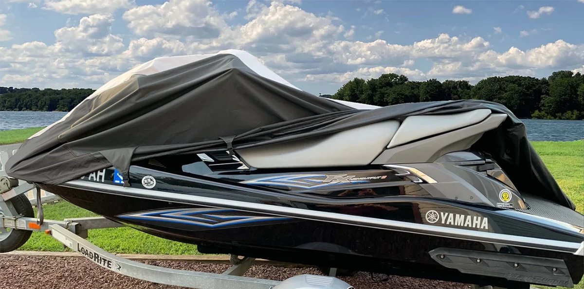 SUPER HEAVY-DUTY TOP OF THE LINE JETSKI shield suitable for YAMAHA JET SKI XL 700 PWC protector 1999-2004 Black/Grey