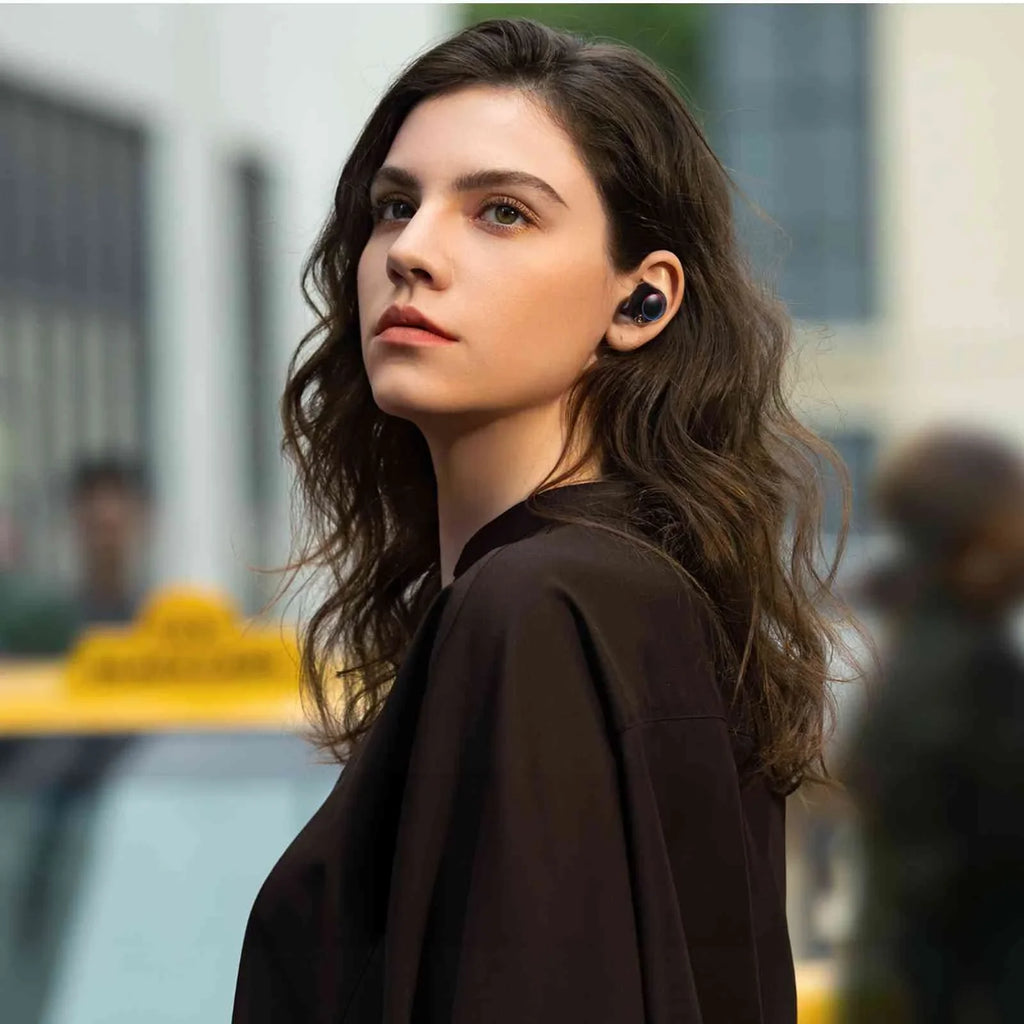 UrbanX True Wireless Bluetooth Earbuds + Charging Case, Black, Dual Connect, IPX5 moisture Resistance, Bluetooth 5.2 Connection, Balanced, Bass Boost appropriate with  Tab P11 5G
