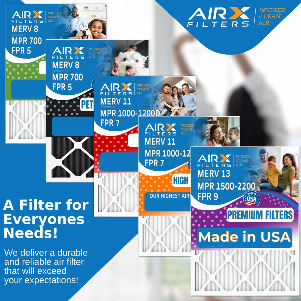 20x25x5 Air Filter MERV 13 Comparable to MPR 1500 - 2200 & FPR 9 suitable with Honeywell FC100A1037 Premium USA Made 20x25x5 Furnace Filter 1 Single Filter by AIRX FILTERS WICKED CLEAN AIR.