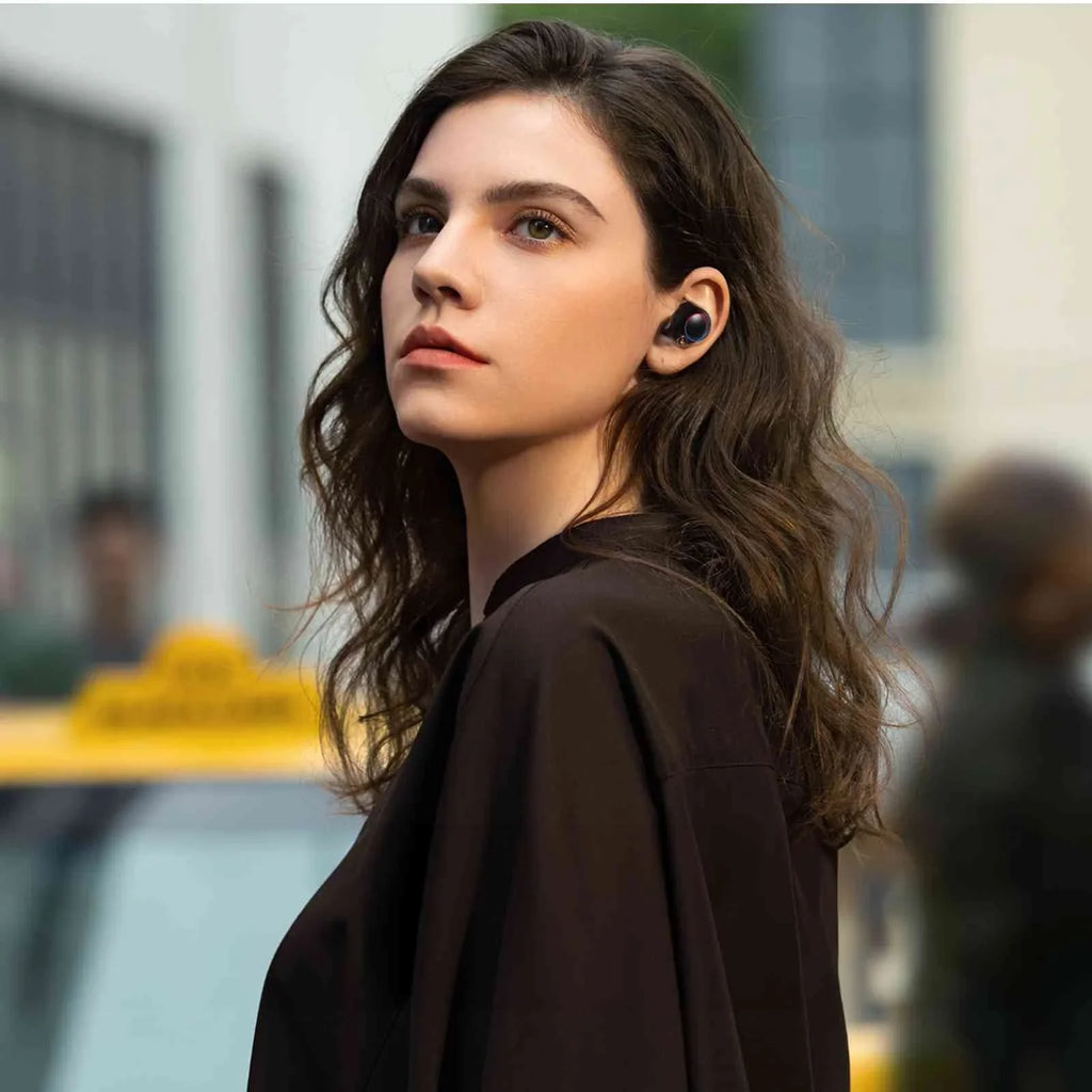 UrbanX True Wireless Bluetooth Earbuds + Charging Case, Black, Dual Connect, IPX5 moisture Resistance, Bluetooth 5.2 Connection, Balanced, Bass Boost appropriate with  K5 play